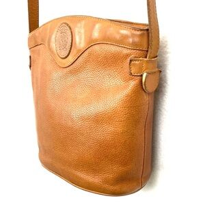 UNISA British Tan Leather Shoulder Bucket Bag